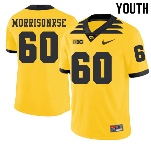 2019 Youth #60 Jake Morrisonrse Iowa Hawkeyes College Football Alternate Jerseys Sale-Gold